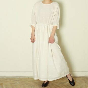 ピンタックドレス ジャムダニ cream