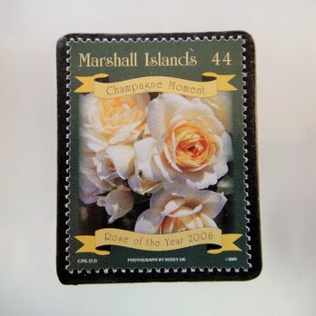 マーシャル諸島　薔薇切手ブローチ　5163の画像