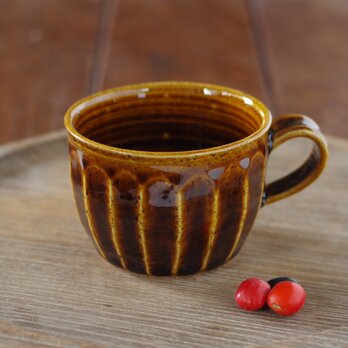 飴釉コーヒーカップ（面）の画像