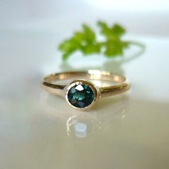 ブルーグリーントルマリンのK10の指輪の画像