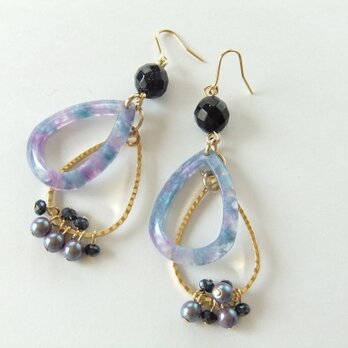 SALE　金具変更OK　Pierces or Earrings　フープ　しずく（P0870）の画像