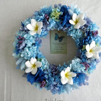 Summer Wreath ～Grand Bleu～　26cm（プリザ）の画像