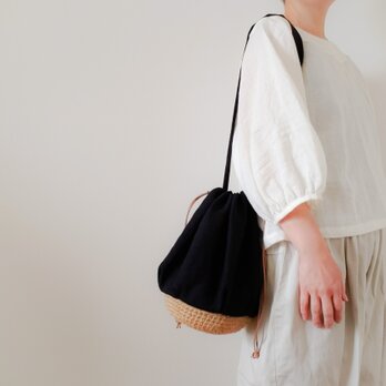 Drawstring bag Linen【受注制作】の画像