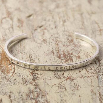 シルバーメッセージバングル A　★お好きな言葉を刻印いたします