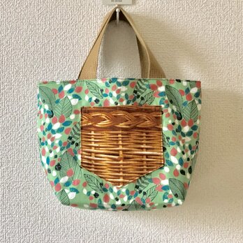 新作★reversible mini tote bag【leaf】の画像