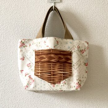 新作★reversible mini tote bag【rose】の画像