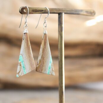 Triangle Variscite earrings ユタ州産バリサイトのピアス/イヤリング　SV925の画像