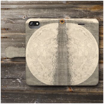 【ヴィンテージポスター 半月】スマホケース手帳型 全機種 対応 絵画 人気 プレゼント iPhoneXRの画像