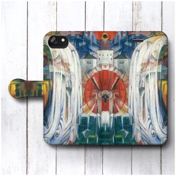 【フランツ マルク 魔法にかかった水車】スマホケース手帳型 全機種 対応 絵画 人気 プレゼント iPhoneXRの画像