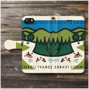【ヴィンテージマッチラベル 北欧デザイン レトロ】スマホケース手帳型 全機種対応 絵画 人気 プレゼント iPhoneXRの画像