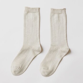 リネンニットソックス（ナチュラル）レディース