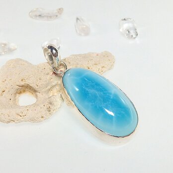 ～カリブの宝石～ラリマーの大粒ペンダント　2