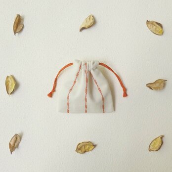刺し子ストライプのミニ巾着の画像