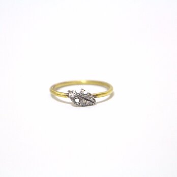 枯れ葉の指輪silver950/真鍮の画像