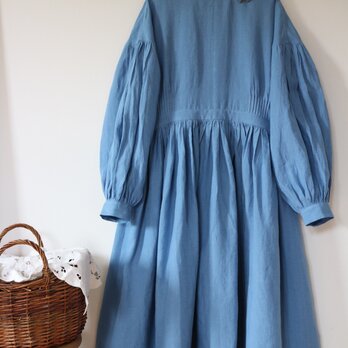 ★国産タンブラーワッシャーリネン100% 2way ピンタックロングワンピース  ★