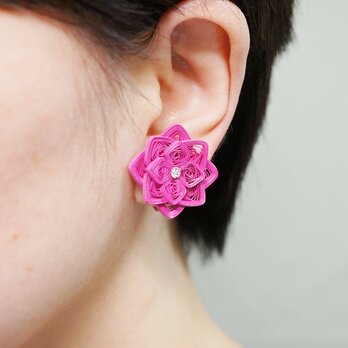 軽い片耳0.8g♪大ぶり紫陽花のピアス[ピンク単色]の画像