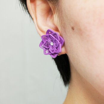 軽い片耳0.8g♪大ぶり紫陽花のイヤリング[紫単色]の画像