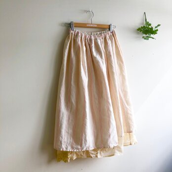 やさしい麻綿の二枚重ねスカートの画像