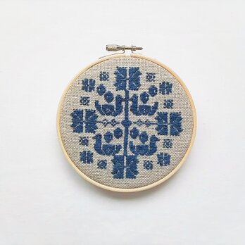 横糸刺繍キットBOX「花時間・bird」(木枠12cm付き・針なし)の画像