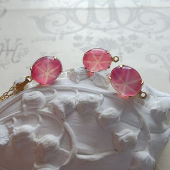 ヴィンテージ　 Fuchsia-Pink  Opal/Star ネックレスの画像