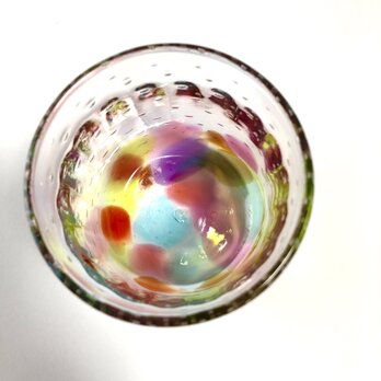 キラリ レインボー泡 ロックグラス ⑶の画像