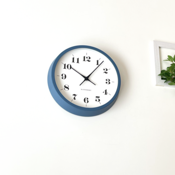 KATOMOKU muku clock 12 ブルー km-97BLRC 電波時計 木製 無垢材の画像