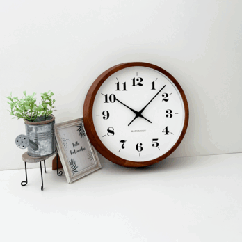 KATOMOKU muku clock 12 ウォールナット km-98WA 掛け時計 木製 無垢材の画像
