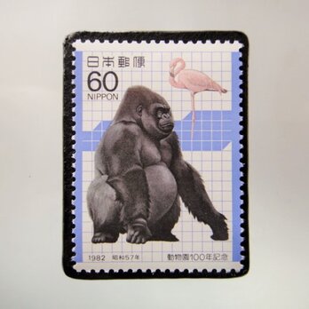 日本  動物切手ブローチ 5238の画像