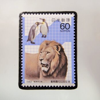 日本  動物切手ブローチ 5239の画像