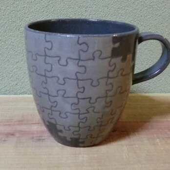 パズルのマグカップ(黒)の画像