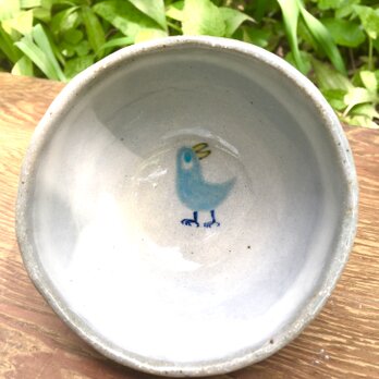 再出品・青い鳥のご飯茶碗の画像