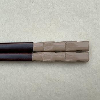箸　市松　白×溜塗（長さ23㎝）の画像