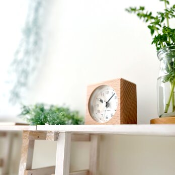 KATOMOKU alarm clock 7 ナチュラル km-99NA 目覚まし時計 木製 小さいの画像