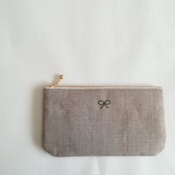 natural pouch M (linen)の画像
