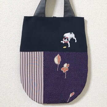 浮世絵刺繍バッグ＊歌川国芳「たとえ尽の内・猫に小判」の画像