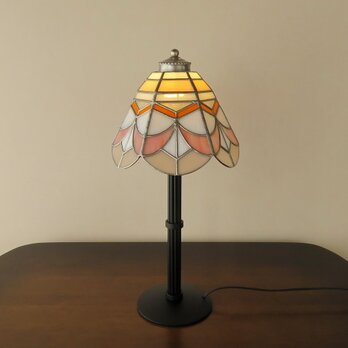 特大・サーモンピンク・オレンジ（ステンドグラスランプ）テーブルランプ・ガラス照明・  LLサイズの画像