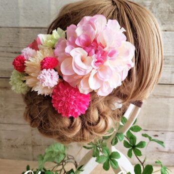 花姫 ダリアとponマムの髪飾り8点Set No526の画像