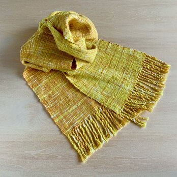 太陽の香り　絣のストール　手織り　コットンの画像