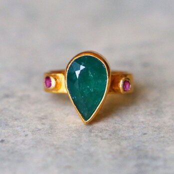 古代スタイル＊天然グランディディエライト　指輪＊10号　GP