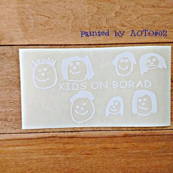 ステッカー(カッティングタイプ)「kids on board 」painted  by  AOTO  *02の画像