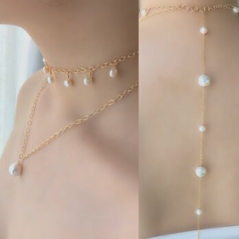 真珠の2連ネックレス〜バックワードの画像