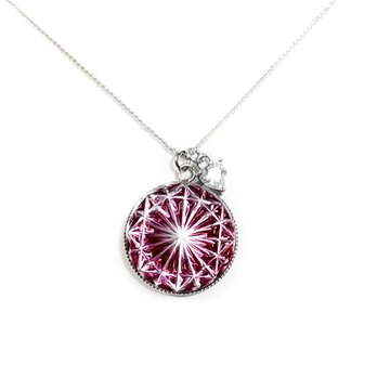 東京切子ネックレス　菊　ライト金赤の画像
