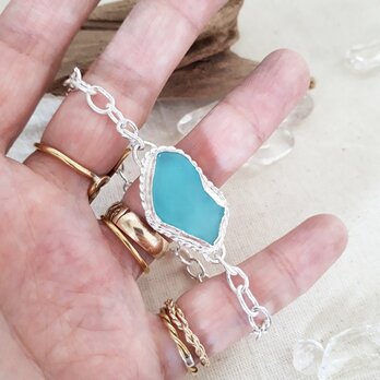 【silver925】seaglass chain braceletの画像