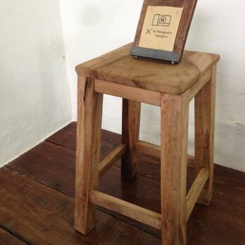 数量限定　BB-S　ベンチ　ラフな作りが魅力の屋台の椅子　スツール　木製 椅子　ウッドチェアー フラワースタンド　/ 四角の画像
