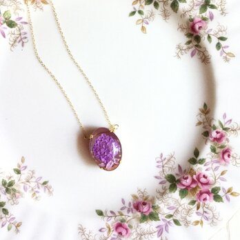 紫陽花の裏彫りネックレス 小の画像