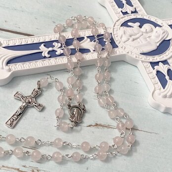 ローズクォーツのロザリオ