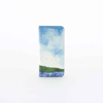 【送料無料】空と白い霧の、手帳型スマホケースの画像