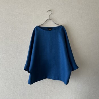 たっぷりしたお袖のフレアー感がきれいなトップス　リネン100％【着丈延長オプションあり】の画像