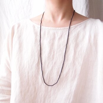 Black Onyx Plane Necklace【SV・受注制作 80cm／2mm】オニキスプレーンネックレスの画像