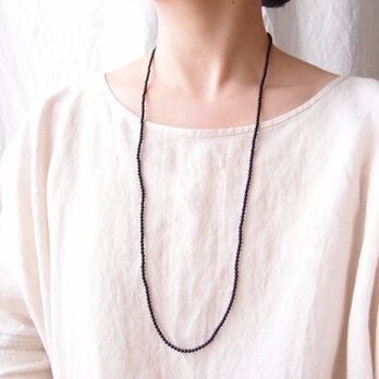 期間限定【予約品】Black Onyx Plane Necklace【80cm／3mm】オニキスプレーンネックレス